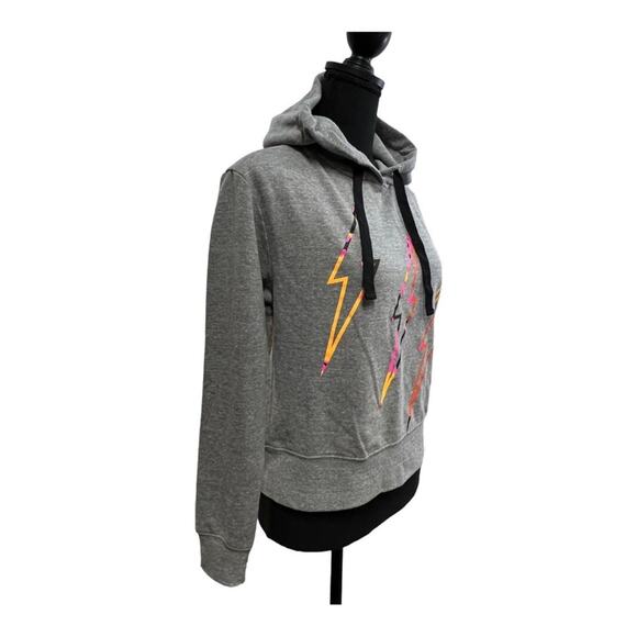 CHEERLEADER Gray Hoodie with Neon lightening bolts front NEW WITH TAGS EXTRA SM - Picture 9 of 15